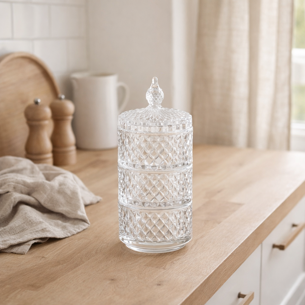 Pot de conservation J-Line 3 couches - verre - transparent en situation