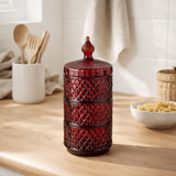 Pot de conservation J-Line 3 couches - verre - rouge en situation