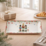 J-Line Assiette Casse-Noisette Rectangulaire Coffret Cadeau Céramique Blanc en situation