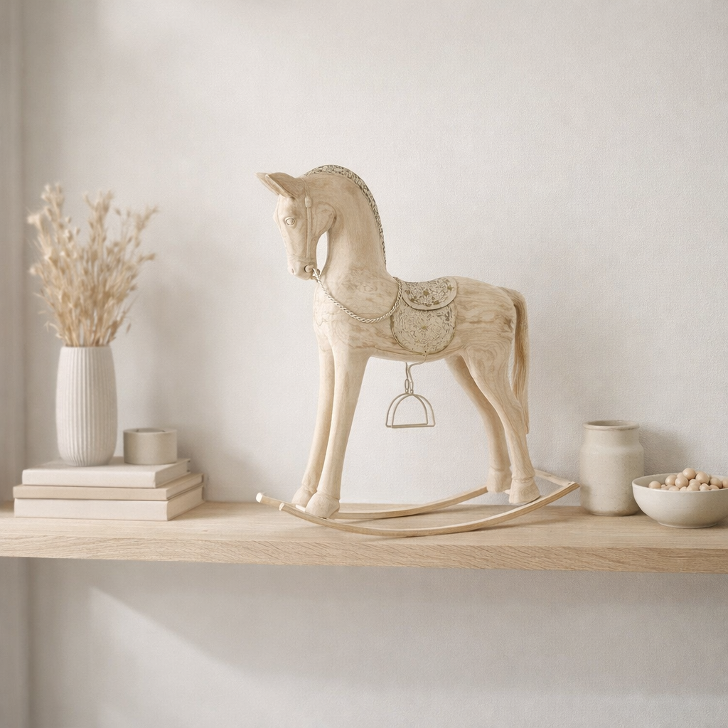 J-Line Decoration Rocking Horse - Wood / Metal - Natural - L en situation