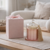 Bougie Parfumée J-Line Stolp Bonheur Rose Grande 45 Heures en situation