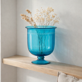 J-line windlicht / vase tarifa verre azure en situation