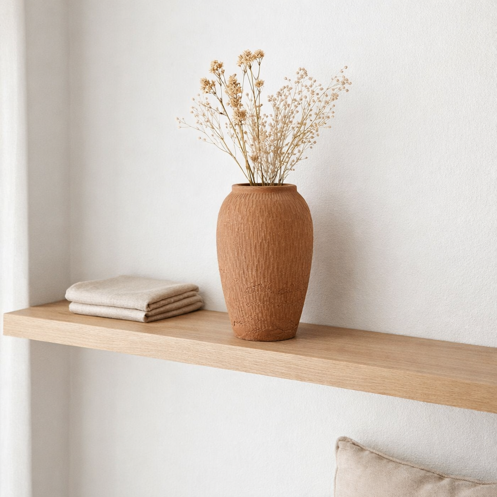 J -line Vase Kaia Terracotta - Ceramics - Brown - Small - Ø 16 cm en situation