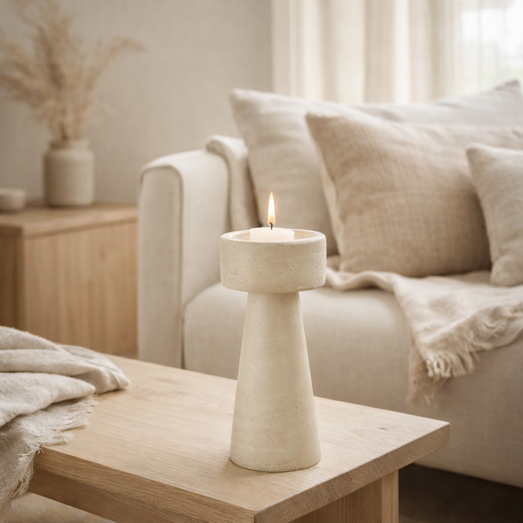 Lustre J-Line Orlina - ciment - crème - grand en situation