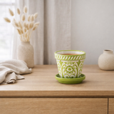 J -line Flowerpot Grenade - Céramique - Green - Extra Small - Ø 17 cm en situation