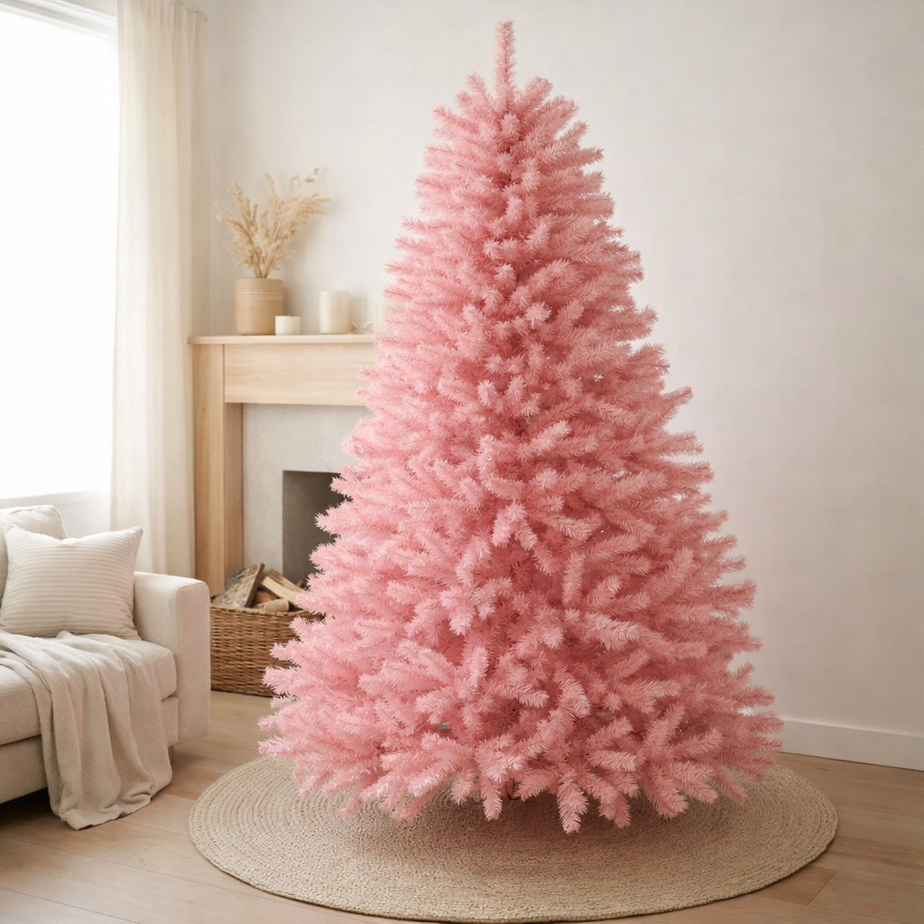 Sapin de Noël J-Line - plastique - rose - L en situation