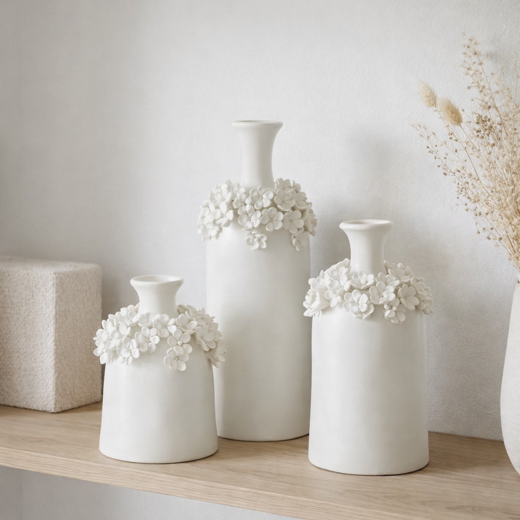 J-line vase yucca Bloom - Calendrier - blanc - grand - 40 cm de haut en situation