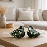 J-Line Bird Verre Blanc/Noir Grand en situation