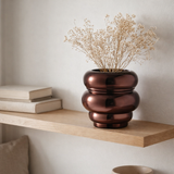 J -Liline Tealight Holder / Vase Cléa - Glass - Plum - Ø 20 cm en situation