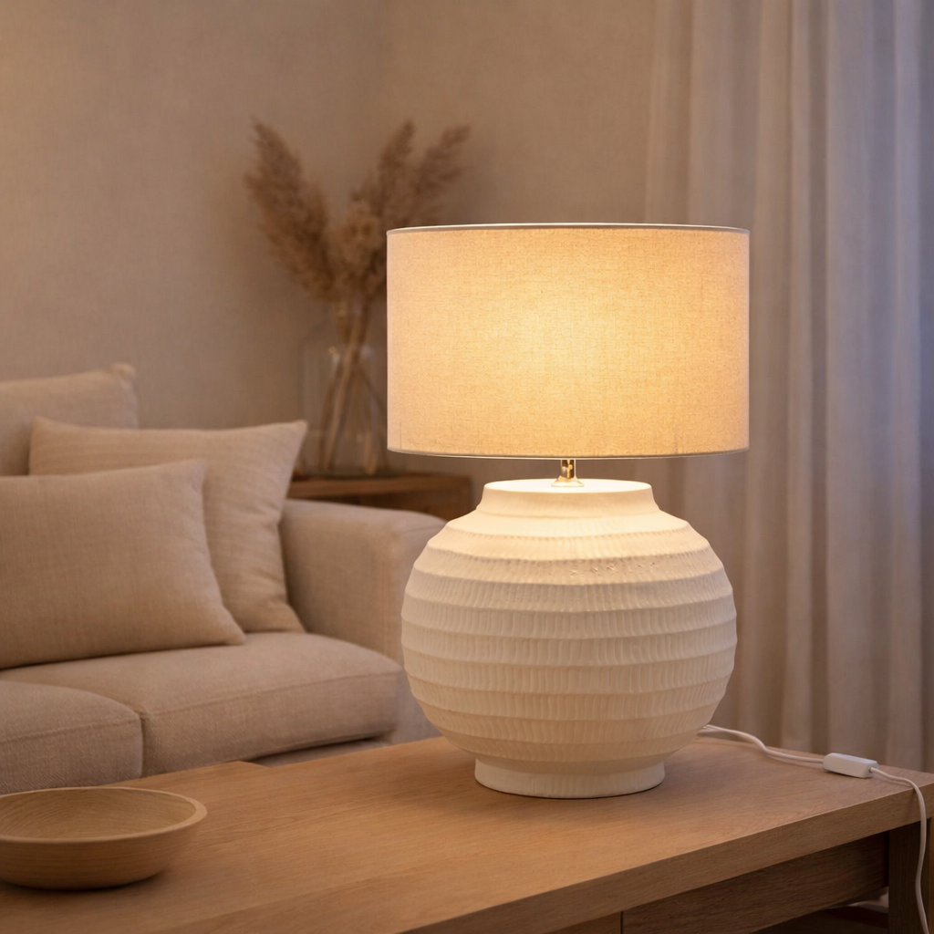 Lampe J -line - Céramique - Blanc en situation