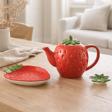 Théière en j-line + plateau de la dolomite de la fraise rouge en situation