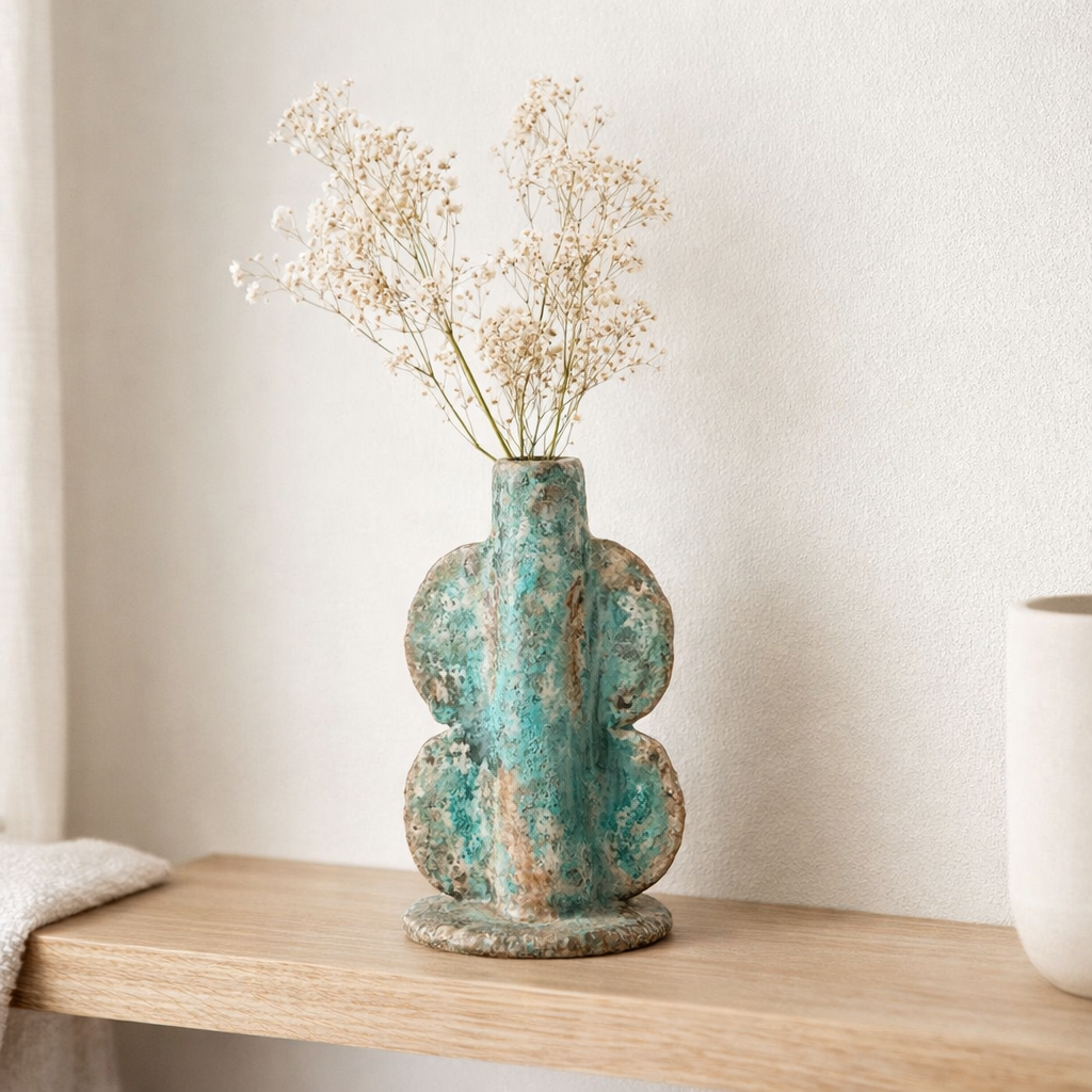 Vase j-line naga Narrest Ceramic Azure / Brown en situation