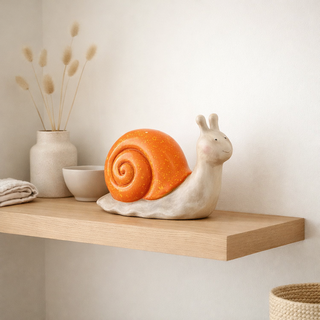 Figurine J-Line Snail Outside - plastique - orange en situation