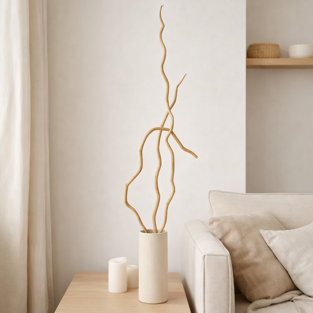 Branche de décoration J-Line Fleurs séchées - roseau - naturel - M - lot de 3 en situation