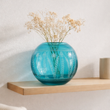 J -line Vaas Tarifa Rond - Glass - Aqua - Ø 27 cm en situation