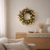 Couronne décorative J-Line 20 LED - plastique - vert - S en situation