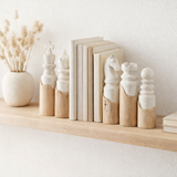 J-Line decoration Pièces d'échecs - bois - blanc/naturel - lot de 5 en situation