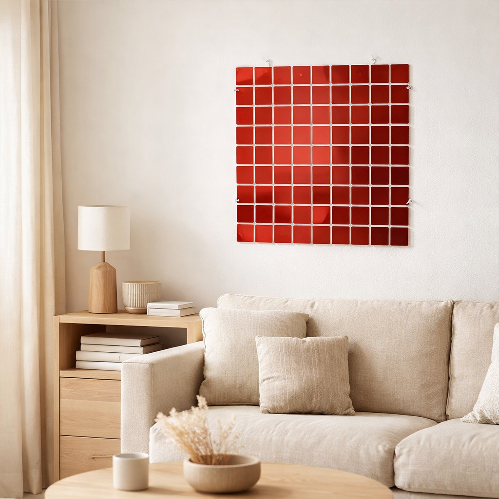 Enseigne décorative J-Line Carré - PVC - rouge en situation