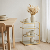Table d'appoint J-Line Fer / Glass Gold Colored en situation