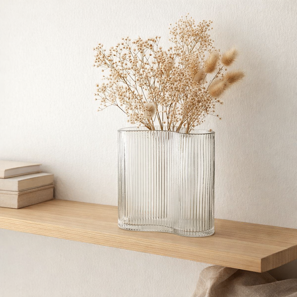 Vase J-Line Irregular Rayé - verre - transparent en situation