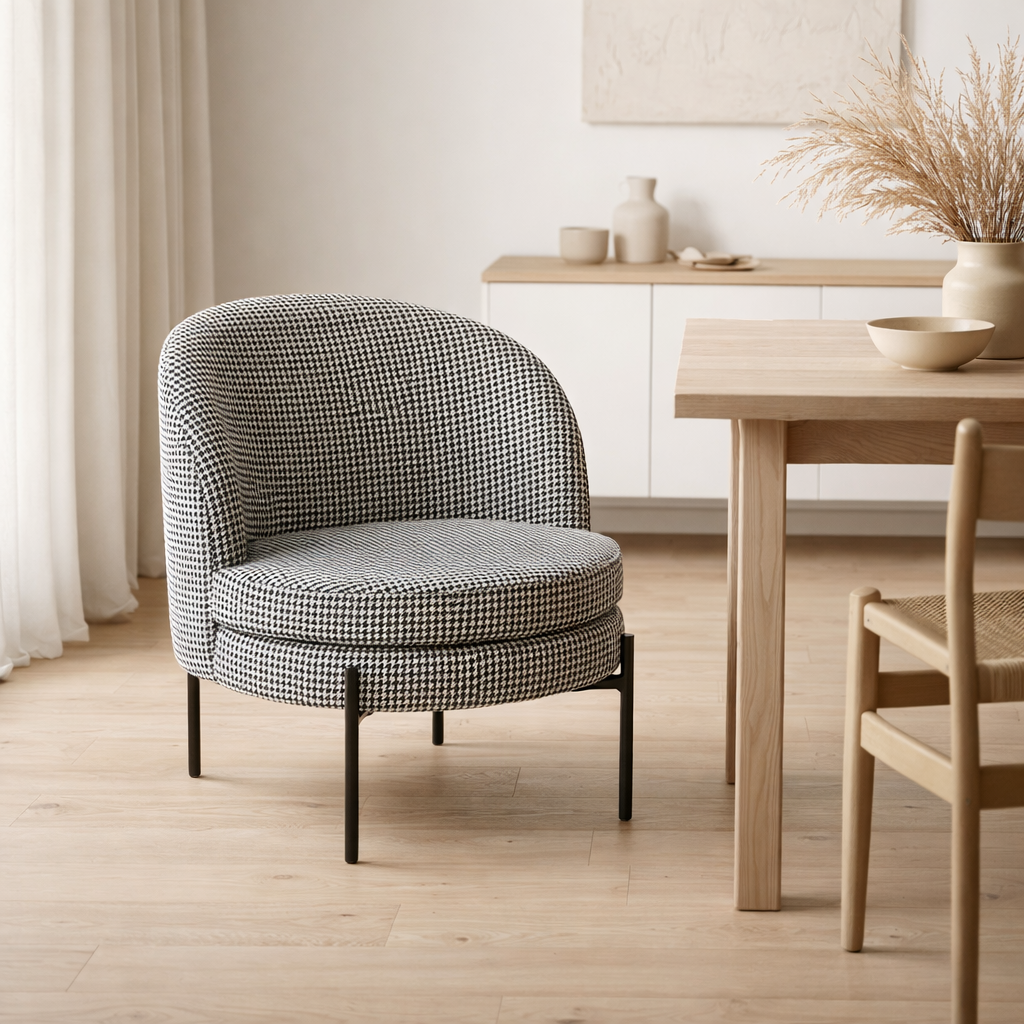 Chaise J-Line Pied-De-Poule - fer - noir/blanc en situation