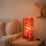 J -Line Table Lampe Fleurs Mosaïque - Verre - Rose - Grand en situation