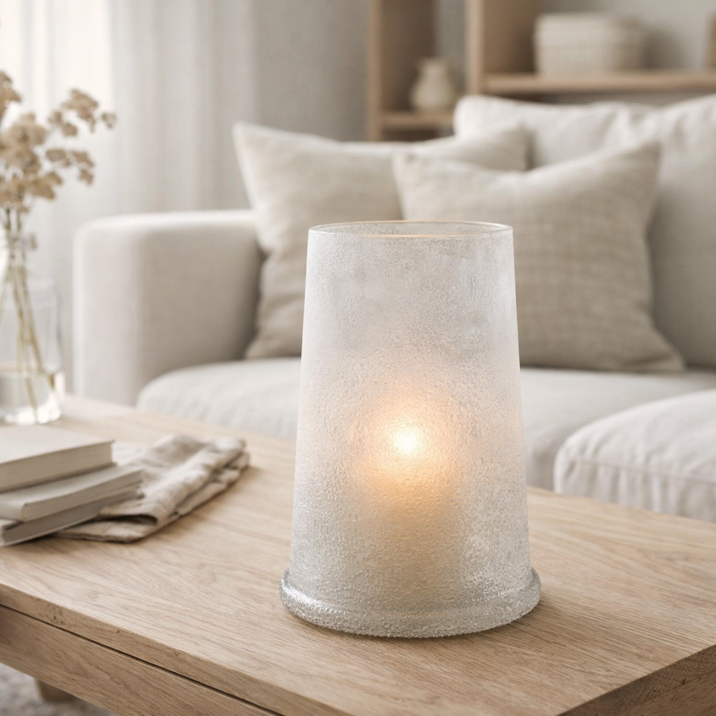 Lanterne J-Line Suiker Glass Blanc Large en situation