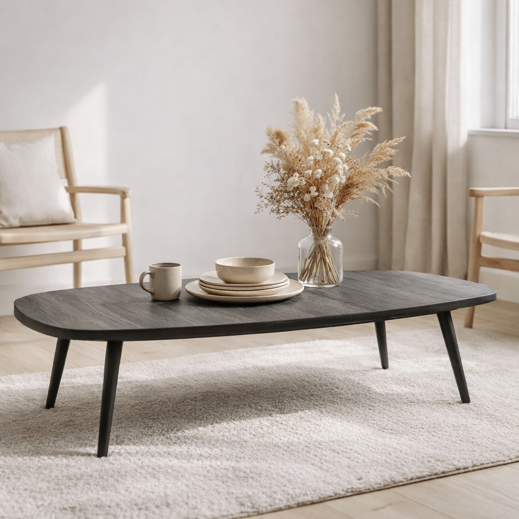Table d'appoint J-Line Rectangulaire - bois - noir en situation