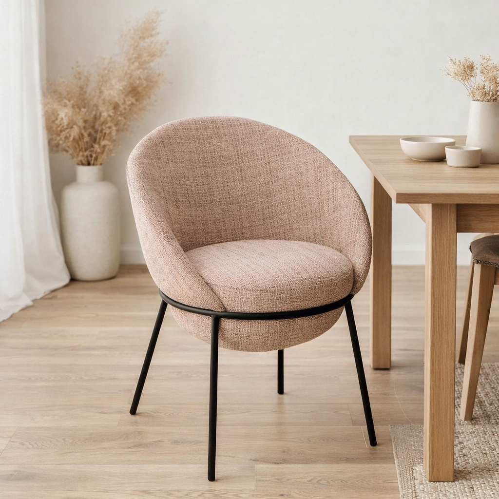 Chaise J-Line - fer - rose clair/noir en situation