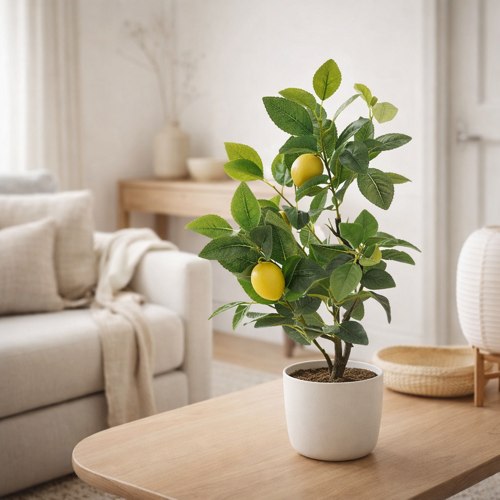 J-Line Citronnier Pot Artificiel Vert Petit en situation