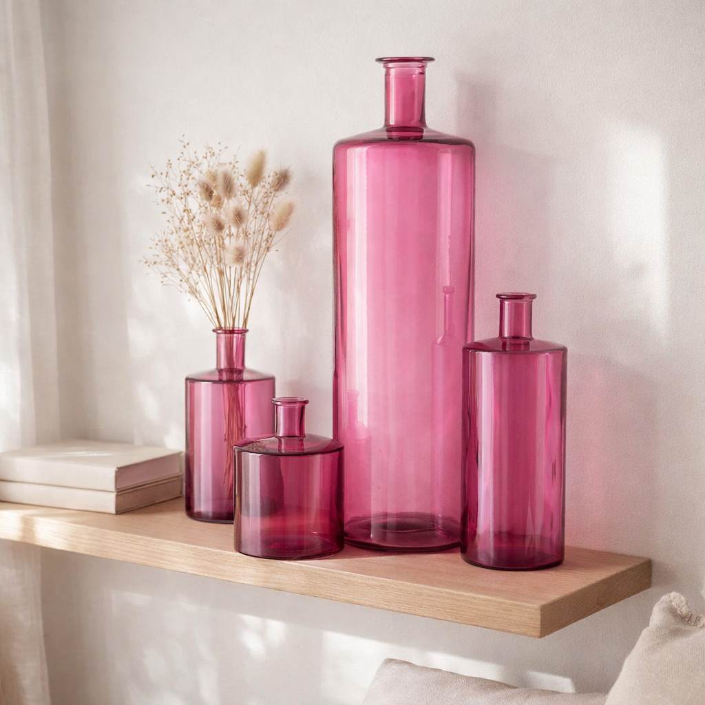 Bouteille Vaas J-Line - Verre - Roze - Small - 75 cm le soleil en situation