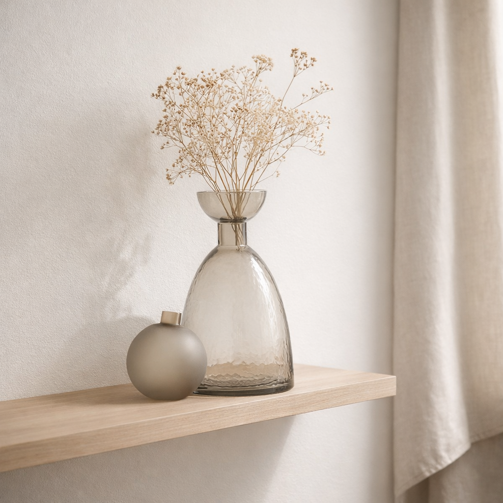 J-Line Vase Bottle + Cap Yara - Verre - Gray - Medium - Ø 18 cm en situation