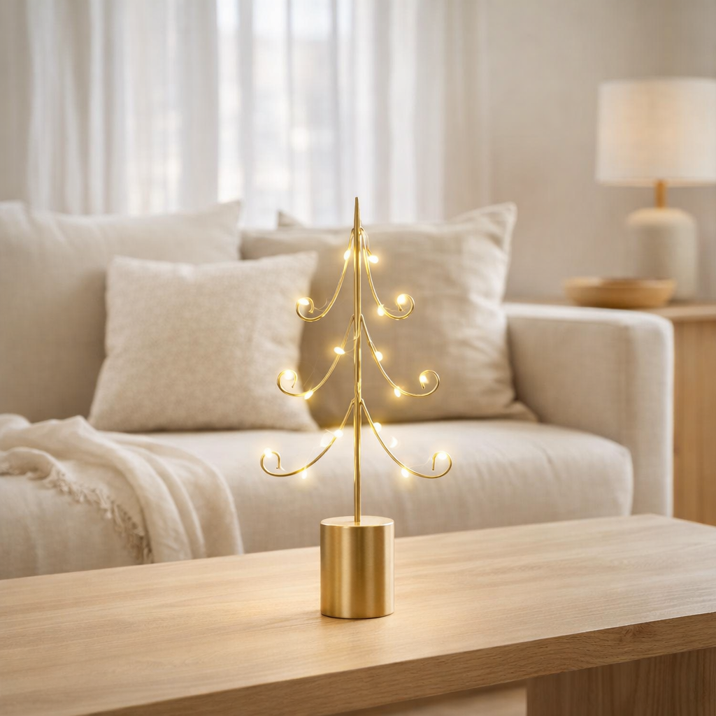 J-Line décoration Arbre - fer - or - S - lumières LED en situation