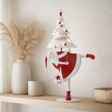 Figurine J-Line Sapin du Père Noël - fer - Noël rouge/blanc - L - LED en situation