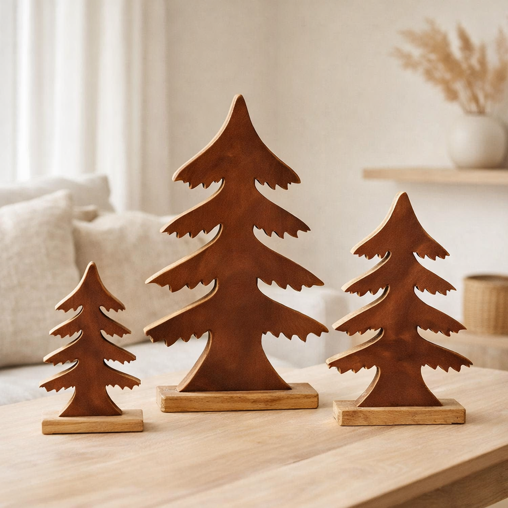 J-Line décoration Pin sur Pied - bois - marron/naturel - L en situation