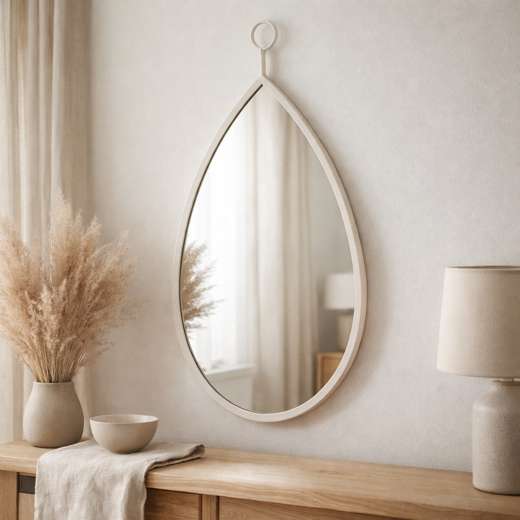 J-Line Spiegel Drop - Glas - Wit - Large - 45 x 74,5 cm en situation
