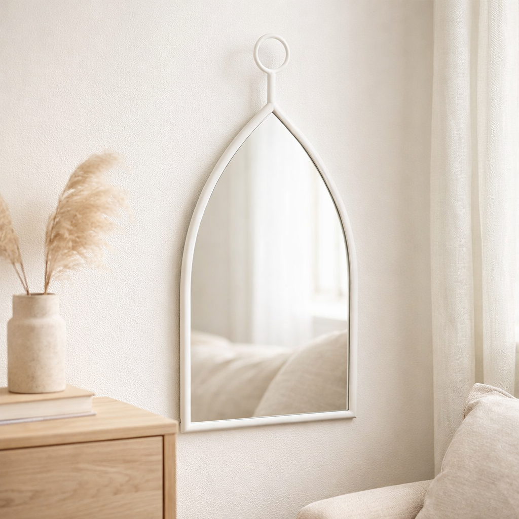 J-Line Spiegel Drop - Glas - Wit - Small - 30,5 x 53,5 cm en situation