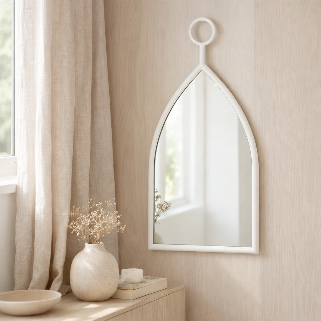 J-Line Spiegel Drop - Glas - Wit - Small - 30,5 x 53,5 cm en situation