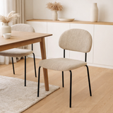 Chaise de salle à manger J-Line textile/métal beige en situation