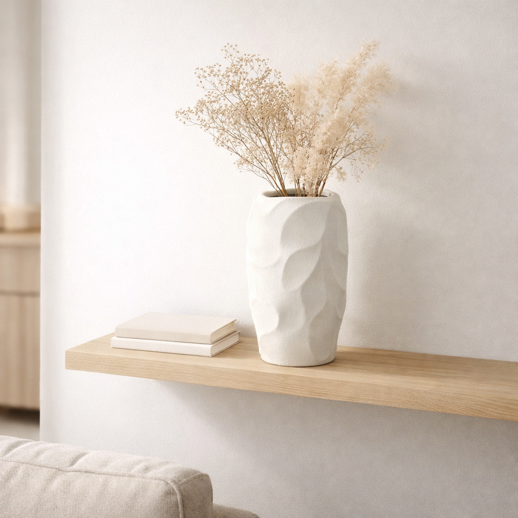 J -line Vase Mirena - Céramique - Blanc - Small - 32 cm de haut en situation