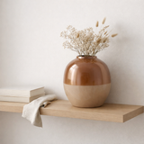 Cassia Vase J-Line Round - Copper - Blanc / Natural - Grand - Grand - Ø 37 cm en situation