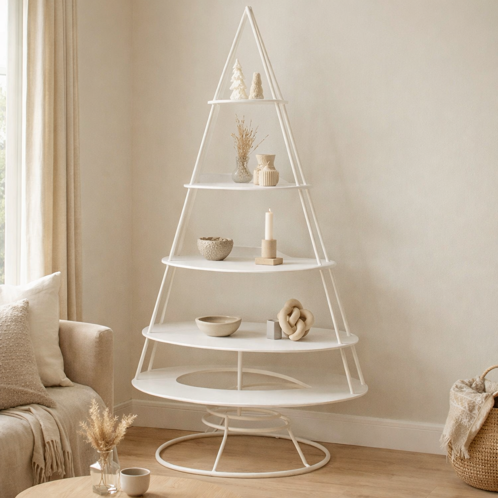 J-Line étagère de décoration X'mas Tree - métal - blanc - L en situation