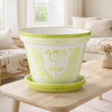 J -line Flowerpot Grenade - Céramique - Vert - Extra Large - Ø 50 cm en situation