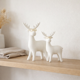 Figurine J-Line Renne - porcelaine - blanc/or - L en situation