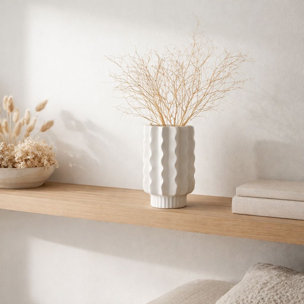 Vase J-Line Helix - céramique - blanc - moyen en situation