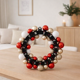 Couronne de décoration J-Line Boule de Noël - plastique - rouge/or en situation