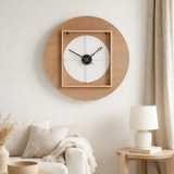 J-Line Horloge Sodi MDF Naturel/Blanc en situation