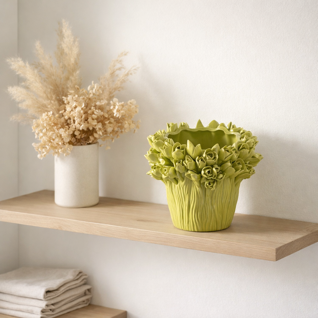 Vase en j-line d'Ambrasia - Calendrier - Grave - étroit - Ø 20,5 cm en situation