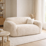 J-Line Canapé Cutie Polyester Crème Grand en situation