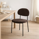 Chaise J-Line - textile/métal - marron foncé en situation